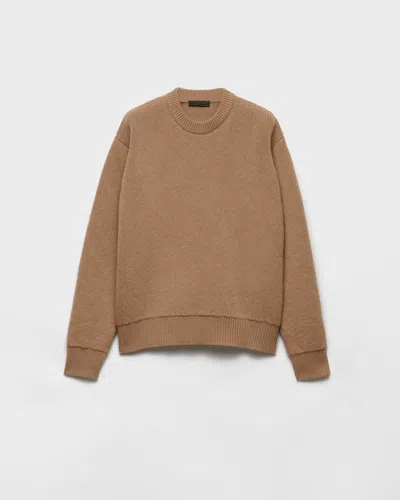 Prada Cashmere Crew-neck Sweater In Brown