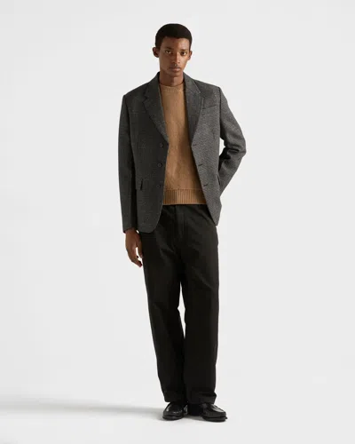 Prada Cashmere Crew-neck Sweater In Brown