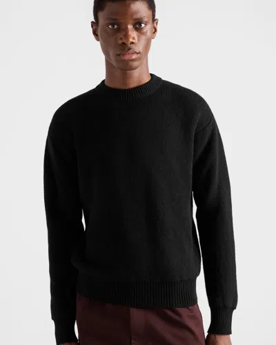 Prada Blue Cashmere Sweater In Black