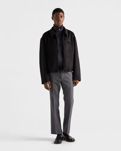 Prada Zipped Cardigan In Blue