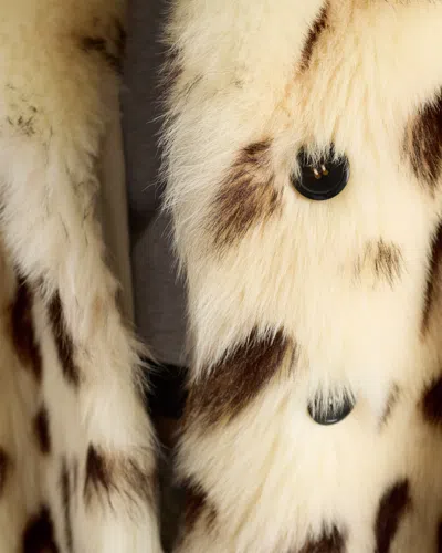 Prada Long-sleeved Button-up Coat In Animal Print