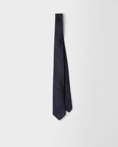 Prada Silk Tie In Blue