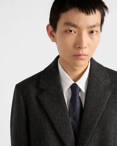 Prada Silk Tie In Blue