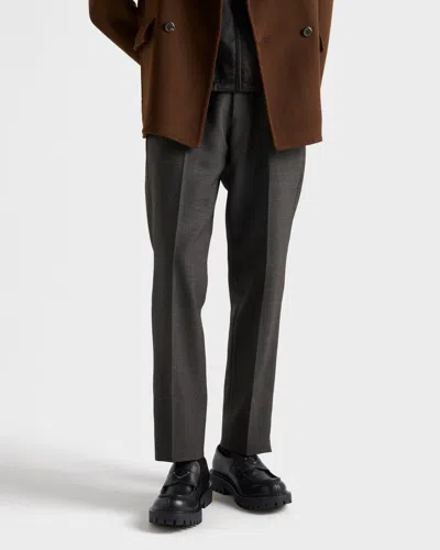 Prada Monolith Leather Loafers In Black