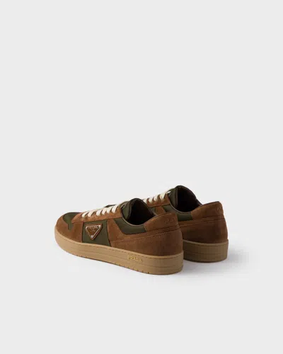 Prada Downtown Re-nylon And Suede Sneakers In Multi