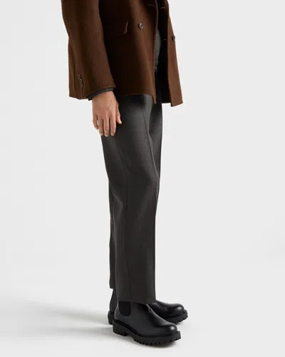 Prada Elastic-gusset Leather Boots In Black