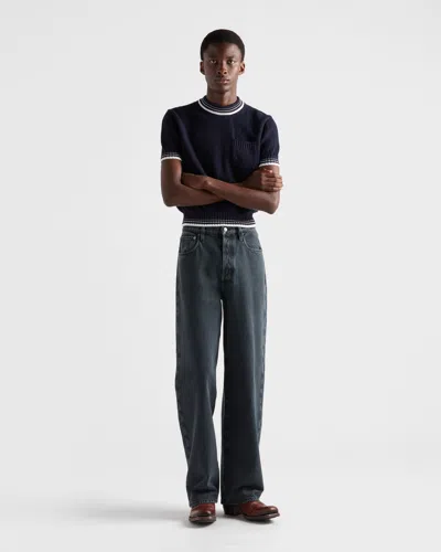 Prada Regular Denim Jeans In Black