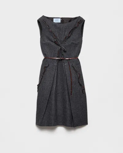 Prada Shetland Wool Dress In Blue