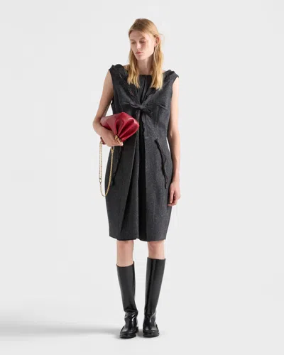 Prada Shetland Wool Dress In Blue