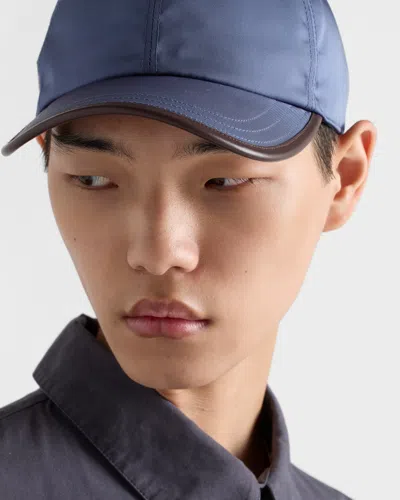 Prada Re-nylon And Leather Baseball Cap