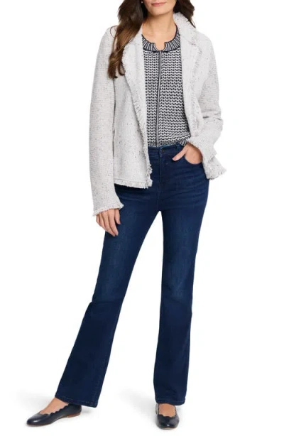 Nic + Zoe Nic+zoe Fringe Knit Jacket In White