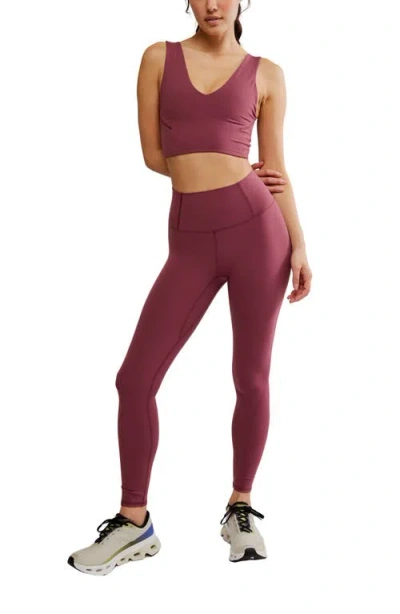 Free People Fp Movement Never Better High Waist Leggings In Burgundy
