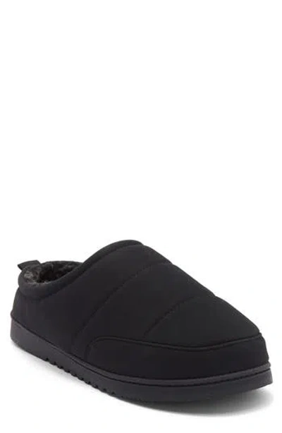 Nordstrom Rack Keller Faux Shearling Lined Quilted Clog Slipper In Black