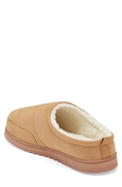 Nordstrom Rack Keller Faux Shearling Lined Quilted Clog Slipper In Brown