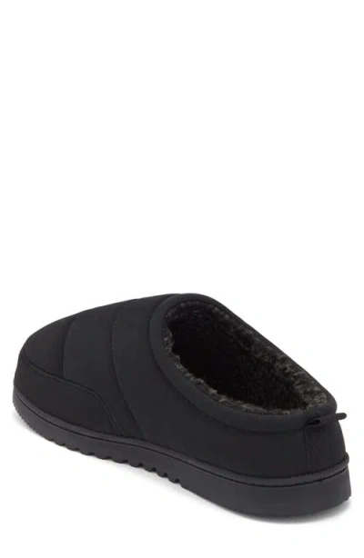 Nordstrom Rack Keller Faux Shearling Lined Quilted Clog Slipper In Black