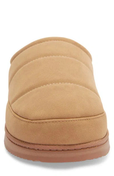 Nordstrom Rack Keller Faux Shearling Lined Quilted Clog Slipper In Brown