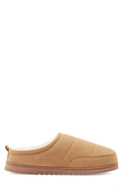Nordstrom Rack Keller Faux Shearling Lined Quilted Clog Slipper In Brown