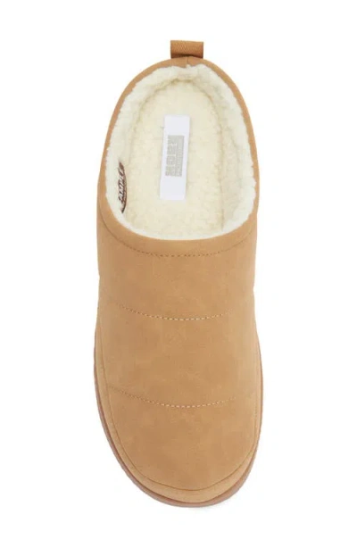 Nordstrom Rack Keller Faux Shearling Lined Quilted Clog Slipper In Brown