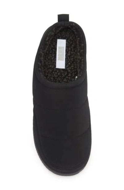 Nordstrom Rack Keller Faux Shearling Lined Quilted Clog Slipper In Black