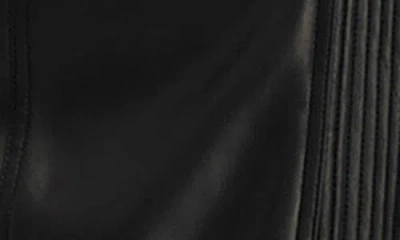 Kensie Belted Faux Leather Trench Coat In Black