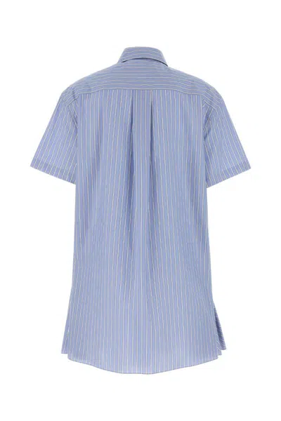 Marni Classic Button-down Shirt Dress In Striped Cotton In Multi
