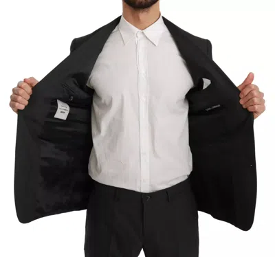 Dolce & Gabbana Slim Fit Martini Wool Gray Suit In Black