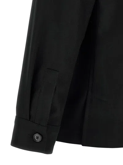 Zegna Overshirt With Collared Design And Pockets In Blue
