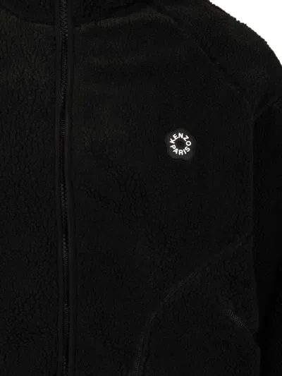 Kenzo Boke Flower 2.0 Zip-up Fleece Hoodie In Black