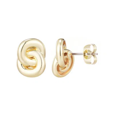 Adornia Knot Stud Earrings In Gold