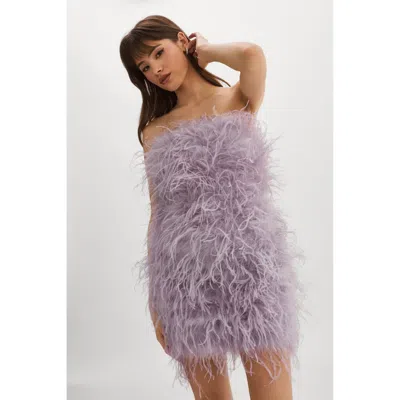 Lamarque Triana Feather Dress In Purple