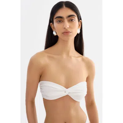 Lamarque Twist Front Bandeau Bikini Top In White