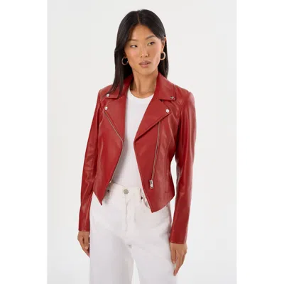 Lamarque Pascale Fitted Faux Leather Jacket In Red