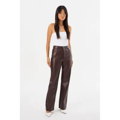 Lamarque Demora Recycled Leather Pants In Brown