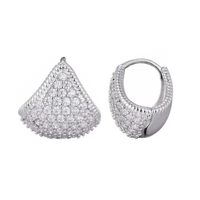 Adornia Cubic Zirconia Purse Huggie Hoop Earrings In Metallic