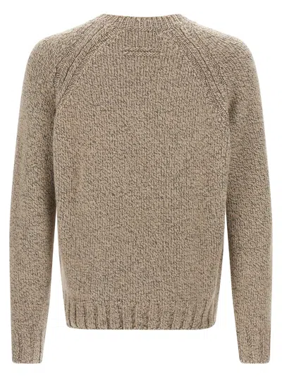 Zegna Cashmere Sweater Sweaters And Cardigans Beige In Gray