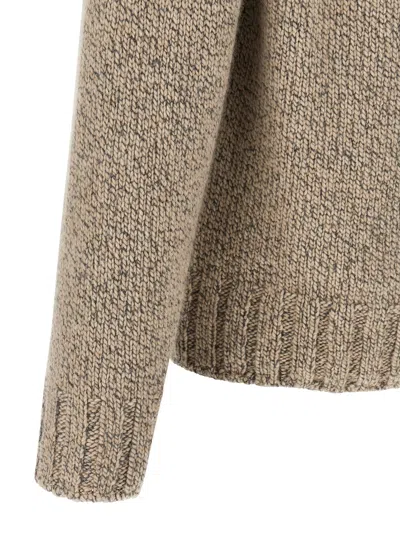 Zegna Cashmere Sweater Sweaters And Cardigans Beige In Gray