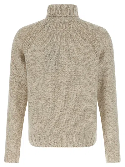 Zegna Cashmere Turtleneck Sweater Sweaters And Cardigans Beige In Gold