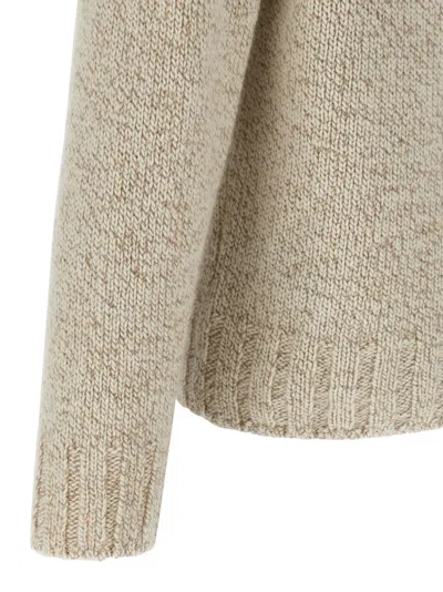 Zegna Cashmere Turtleneck Sweater Sweaters And Cardigans Beige In Gold