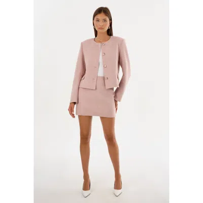 Lamarque Candela Double Face Wool Mini Skirt In Pink
