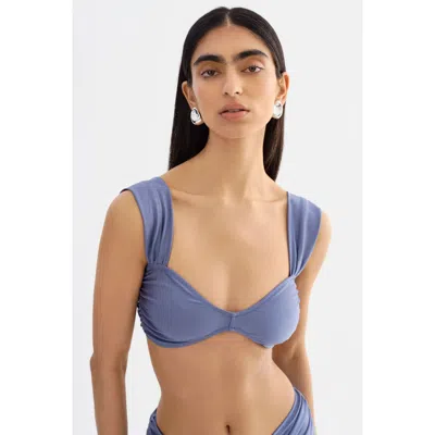 Lamarque Sweetheart Wide Strap Bikini Top In Purple