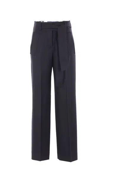 Incotex Belted Wide-leg Trousers In Blue