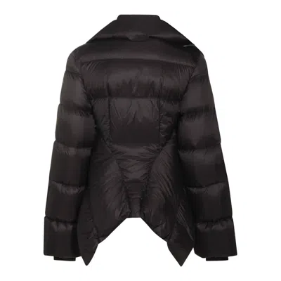 Rick Owens Womens Black Naska Asymmetric Padded Jacket In Gold