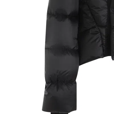 Rick Owens Womens Black Naska Asymmetric Padded Jacket In Gold