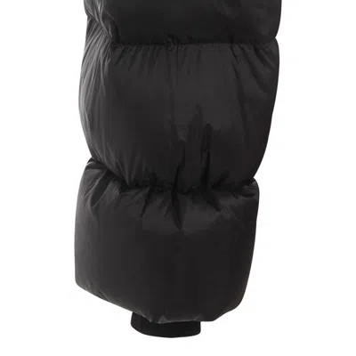 Rick Owens Black Down Jacket With Crop Design And Fixed Hood In Tech Fabric Woman In Black