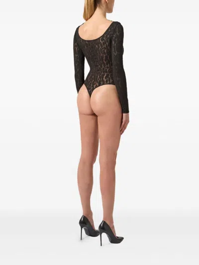Wolford Leo Long-sleeve Bodysuit In Multi