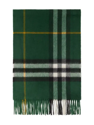 Burberry Mu Giant Check Scarf In Green