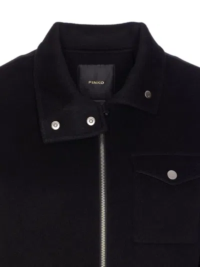 Pinko Zip-front Cropped Jacket In Black