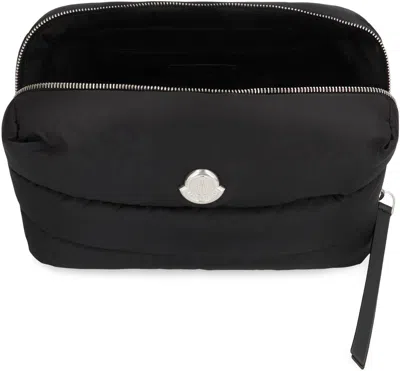 Moncler Caradoc Beauty Case In Quilted Black Nylon In Black