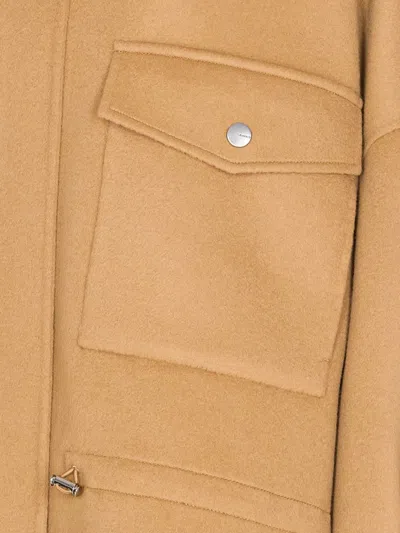 Pinko Flap-pocket Zip-front Jacket In Brown