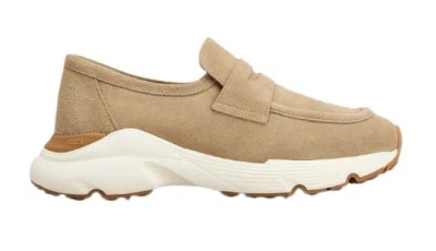 Tod's Suede Loafers With Rubber Sole And Round Toe In Multi